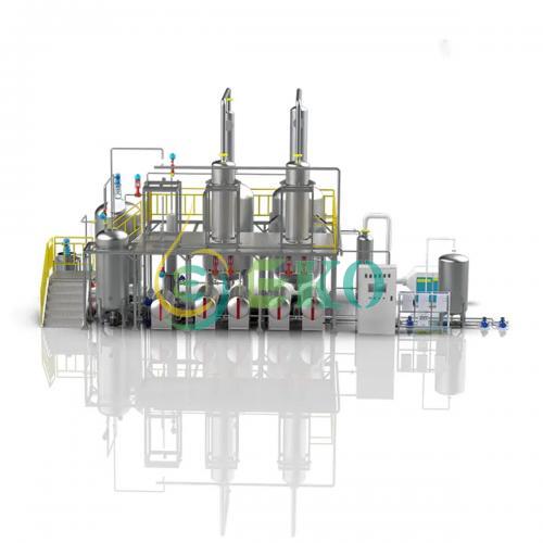 Waste engine oil to base oil distillation plant